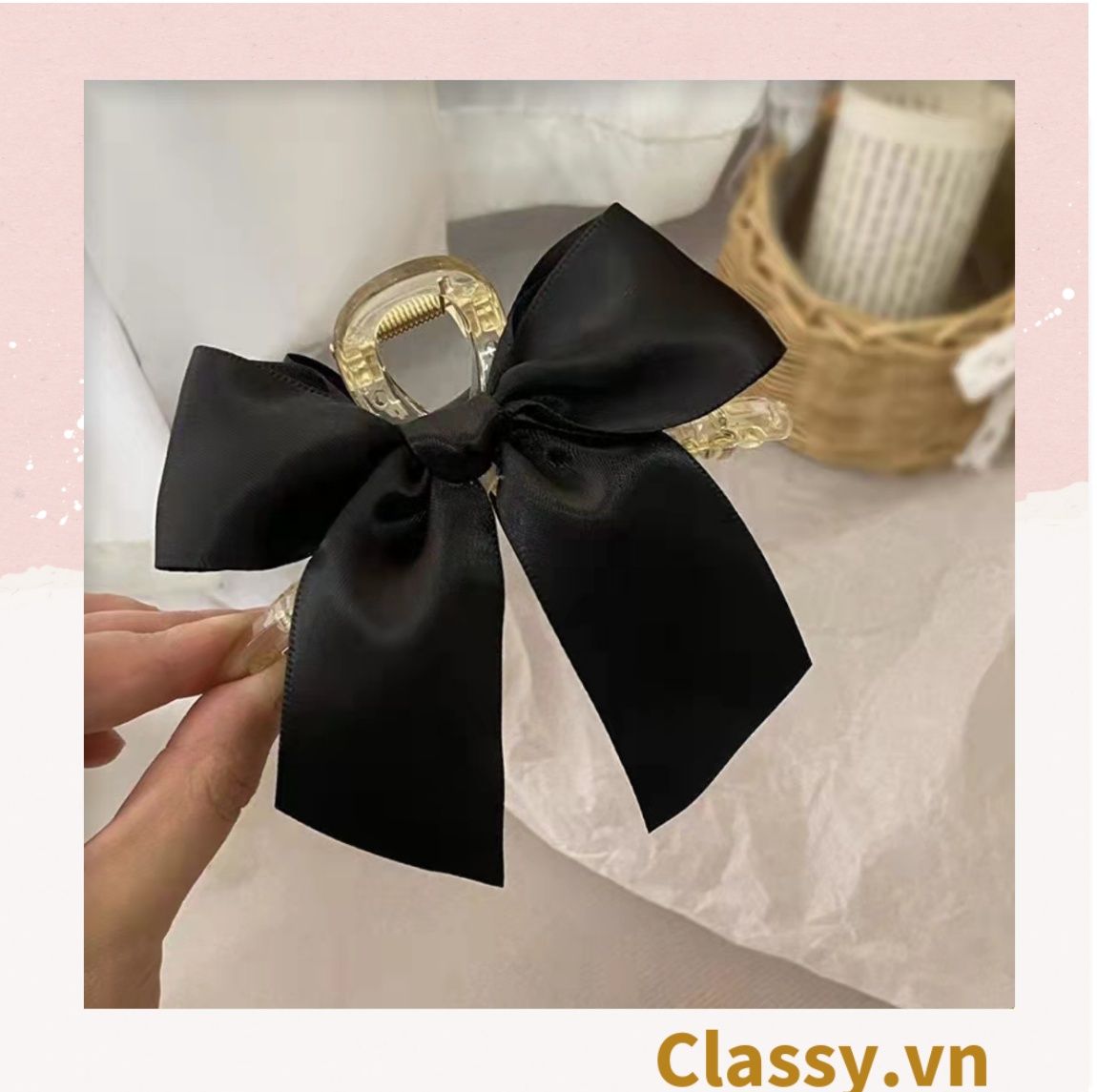 Classy Kẹp tóc đính nơ kiểu dáng sang trọng PK1642