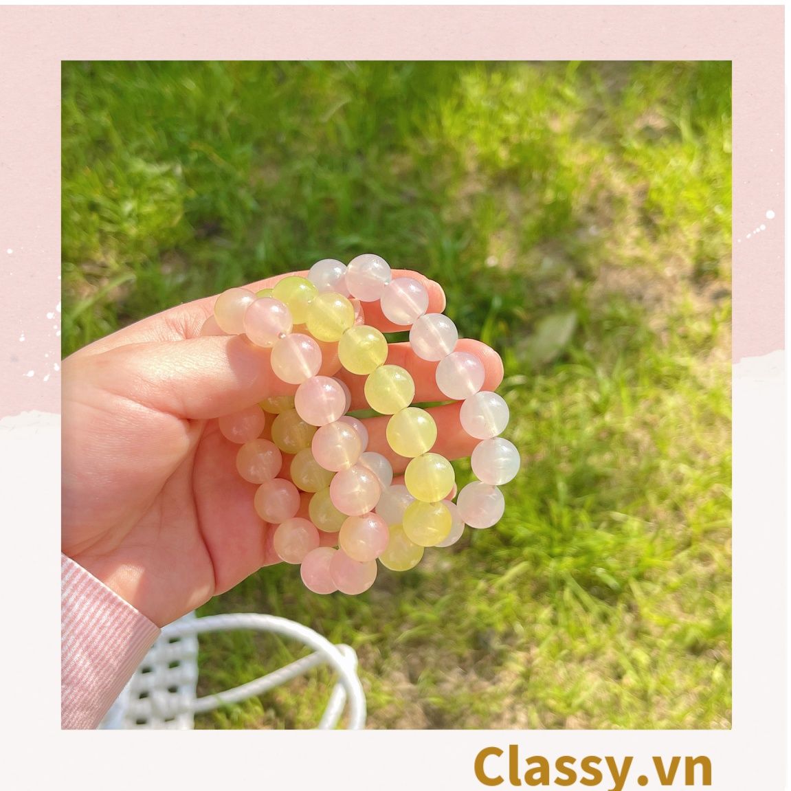 Classy Vòng tay chuyển màu Tự Nhiên Đá Khoáng hạt đá mặt trăng co giãn Trang Sức May Mắn xinh xắn cho nữ sinh PK1654