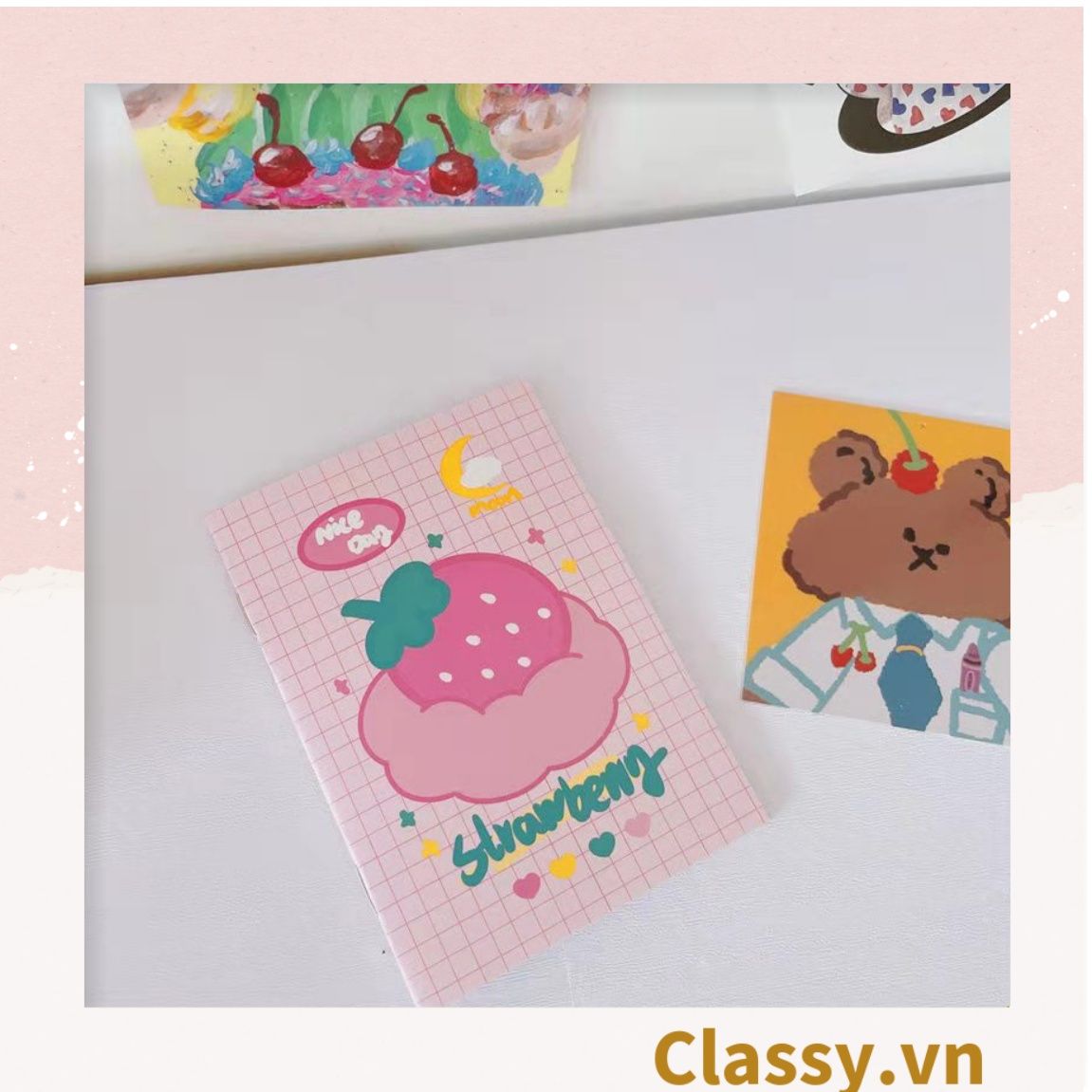 Sổ tay mini size a7, họa tiết hoạt hình ngẫu nhiên thỏ, cún hoặc bé Shin công thức tiện lợi mang theo bên người PK1655