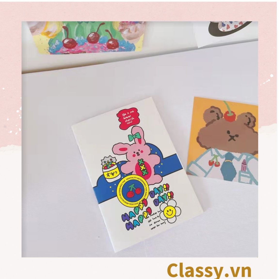 Sổ tay mini size a7, họa tiết hoạt hình ngẫu nhiên thỏ, cún hoặc bé Shin công thức tiện lợi mang theo bên người PK1655