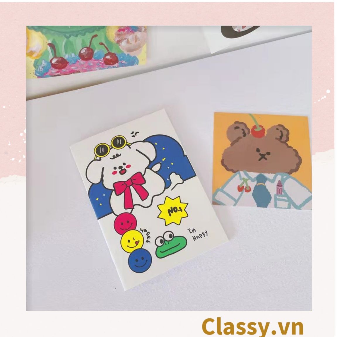 Sổ tay mini size a7, họa tiết hoạt hình ngẫu nhiên thỏ, cún hoặc bé Shin công thức tiện lợi mang theo bên người PK1655
