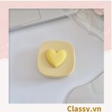  Classy Hộp đựng kính áp tròng tông màu pastel nhẹ nhàng, họa tiết trái tim PK1673 | Hộp đựng kính áp tròng 