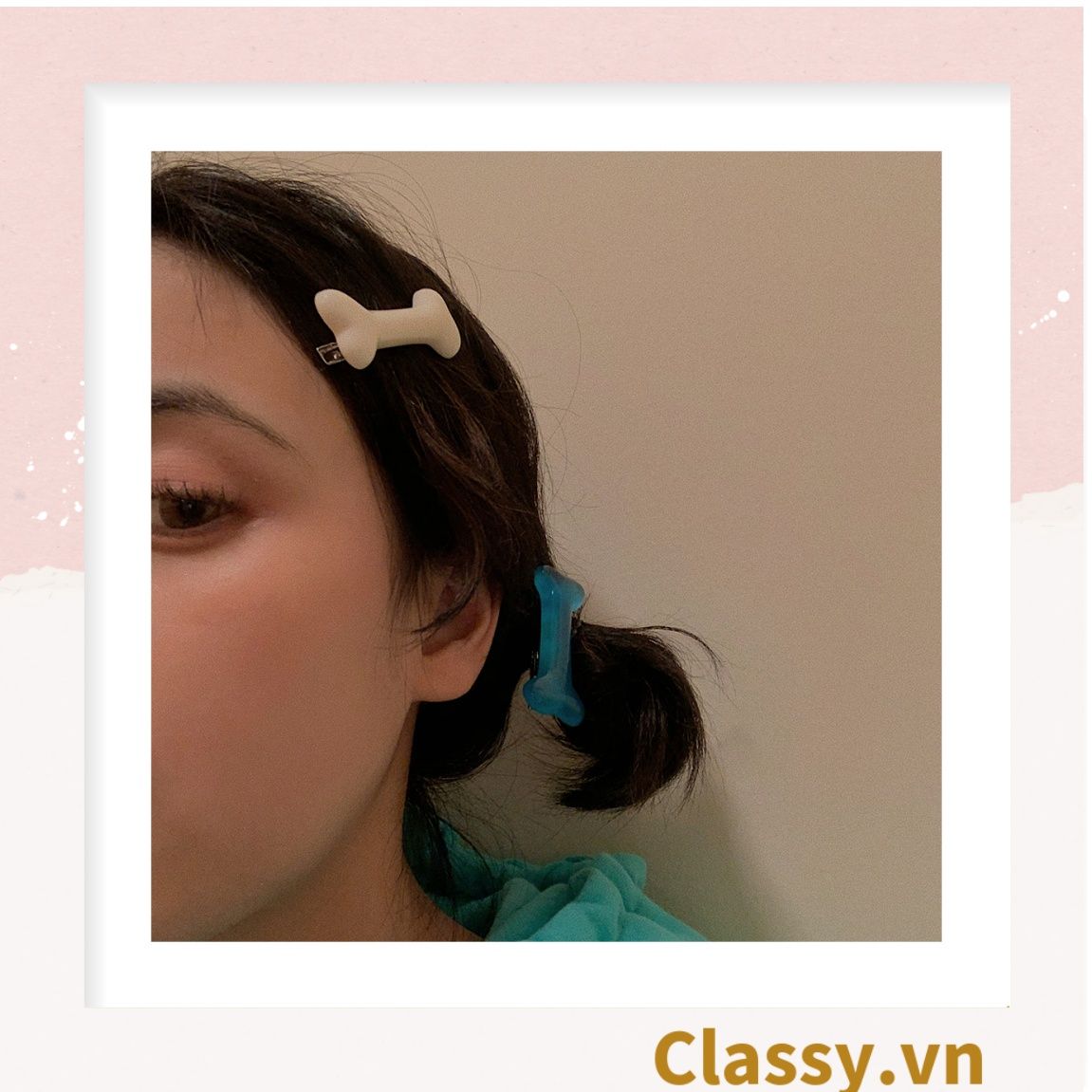 Kẹp tóc dạng clip mỏ vịt, họa tiết minh họa cục xương đốm tinh nghịch hài hước hot tiktok, có thể dùng làm kẹp giày PK1674
