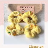  Dây cột tóc scrunchies bằng bằng lông, đính họa tiết hoạt hình cún, gấu giao ngẫu nhiên mix hàn quốc dành cho nữ PK1676 