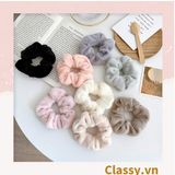  Dây cột tóc scrunchies bằng đính lông nhiều màu pastel nhã nhặn thanh lịch PK1678 