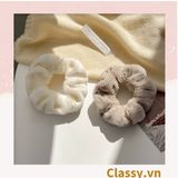  Dây cột tóc scrunchies bằng đính lông nhiều màu pastel nhã nhặn thanh lịch PK1678 