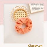  Dây cột tóc scrunchies bằng đính lông nhiều màu pastel nhã nhặn thanh lịch PK1678 