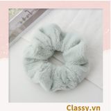  Dây cột tóc scrunchies bằng đính lông nhiều màu pastel nhã nhặn thanh lịch PK1678 