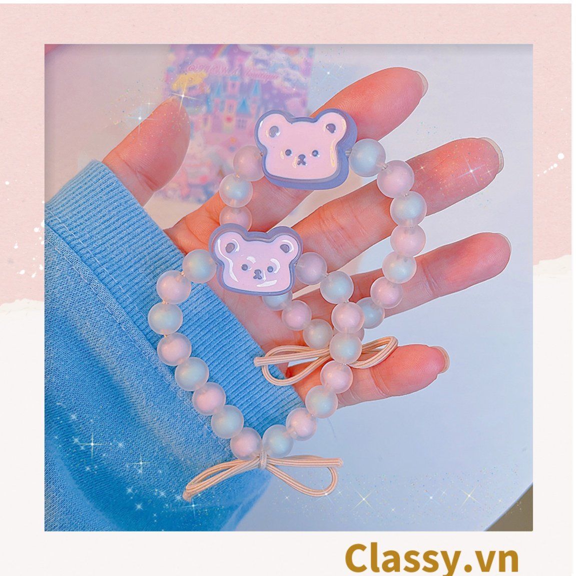 Vòng tay chuyển màu họa tiết hình gấu Trang Sức May Mắn PK1683