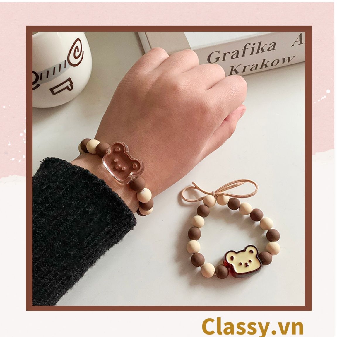 Vòng tay chuyển màu họa tiết hình gấu Trang Sức May Mắn PK1683