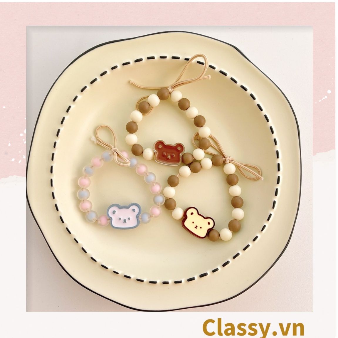 Vòng tay chuyển màu họa tiết hình gấu Trang Sức May Mắn PK1683