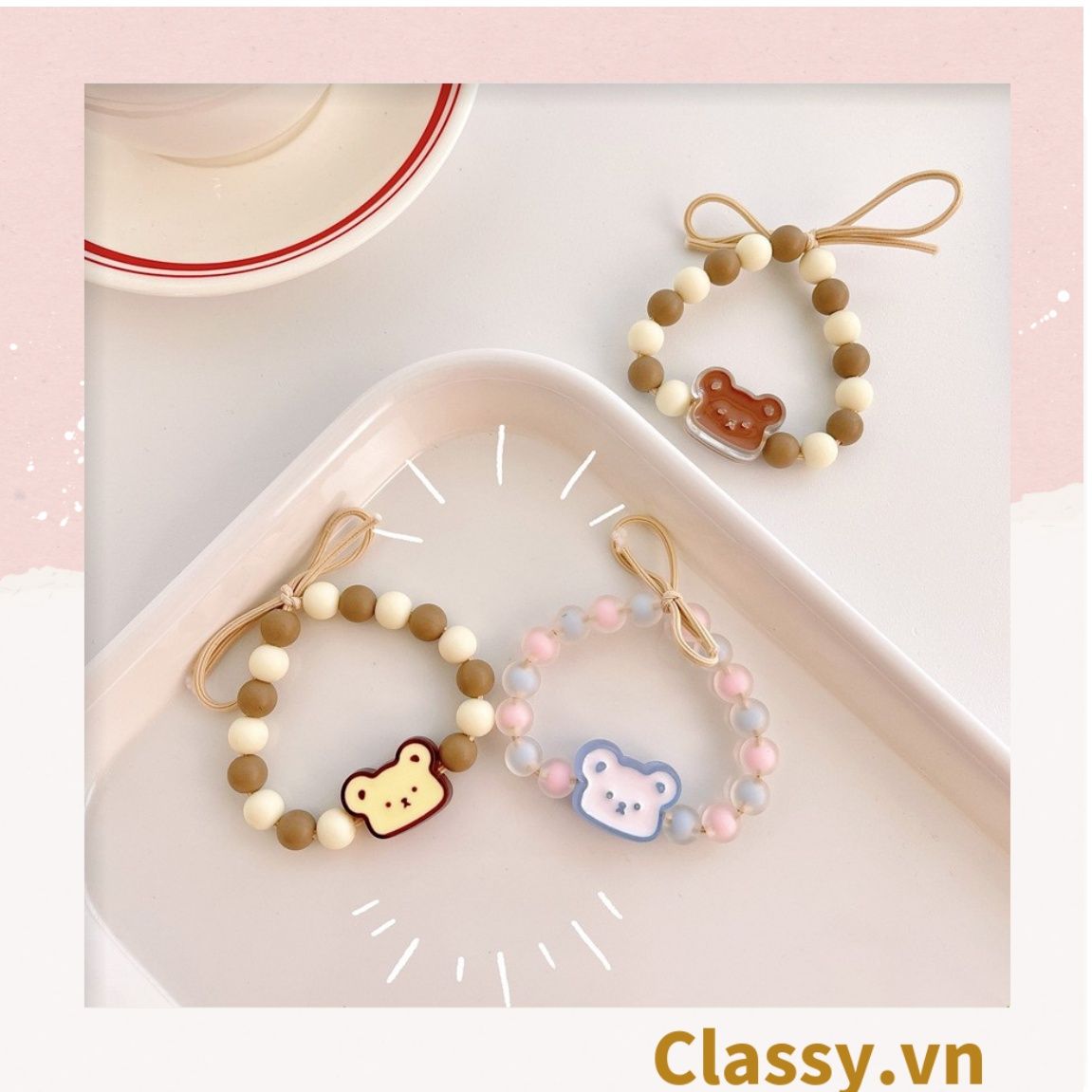 Vòng tay chuyển màu họa tiết hình gấu Trang Sức May Mắn PK1683