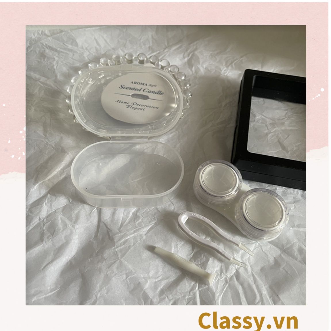 Classy Hộp đựng kính áp tròng đơn sắc tối giản dành cho các bạn nữ yêu thích style minimalism PK1691