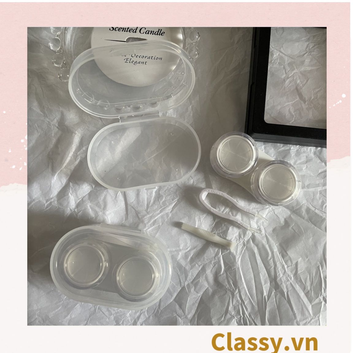 Classy Hộp đựng kính áp tròng đơn sắc tối giản dành cho các bạn nữ yêu thích style minimalism PK1691