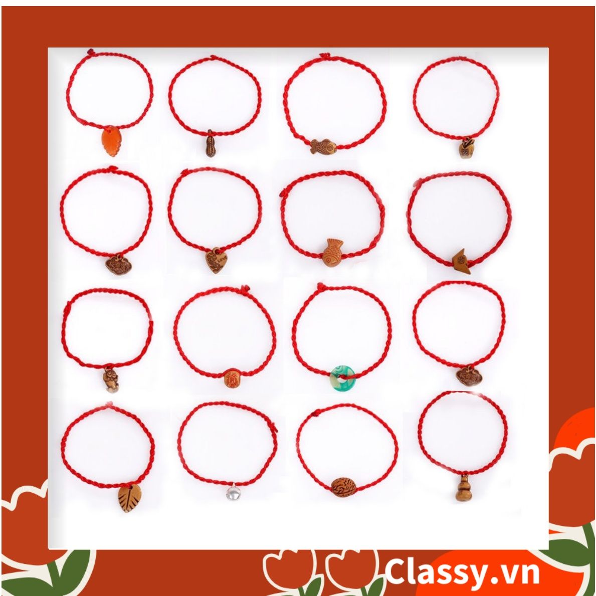 Combo 10 Vòng Tay Chỉ Đỏ May Mắn Nhiều Mẫu, Vòng Tay Phong Thủy Làm Quà Tặng, Vòng Đôi PK1698