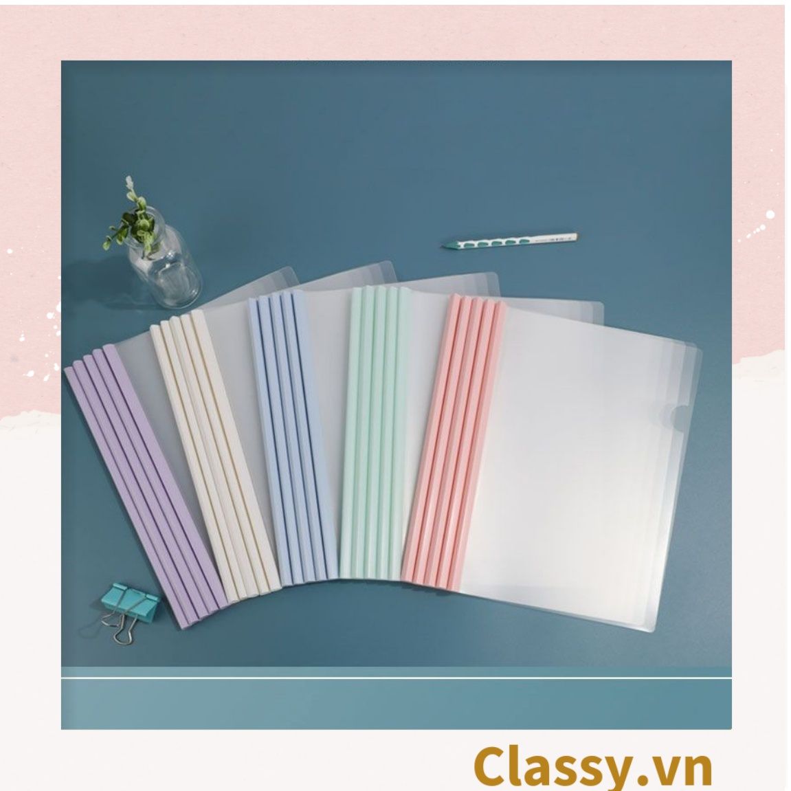 COMBO 10 chiếc Kẹp tài liệu, rút gáy kẹp giấy Bìa kẹp tài liệu a4 (10 cái ) PK1708