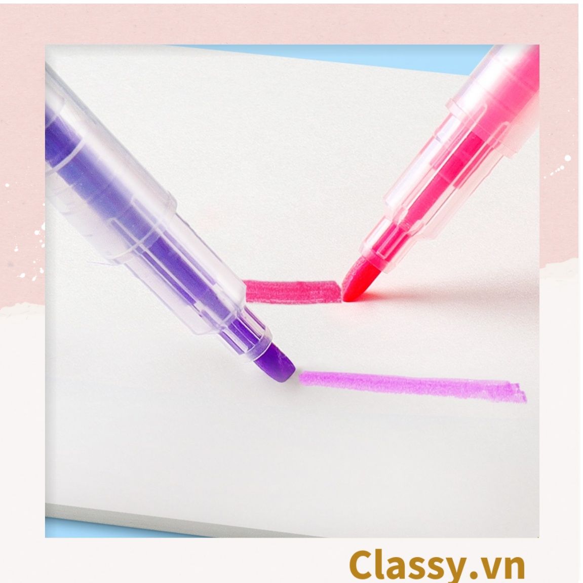 Bộ 6 màu Bút màu highlighter pastel, hỗ trợ học tập làm việc hiệu quả cho học sinh sinh viên nhân viên văn phòng PK1718
