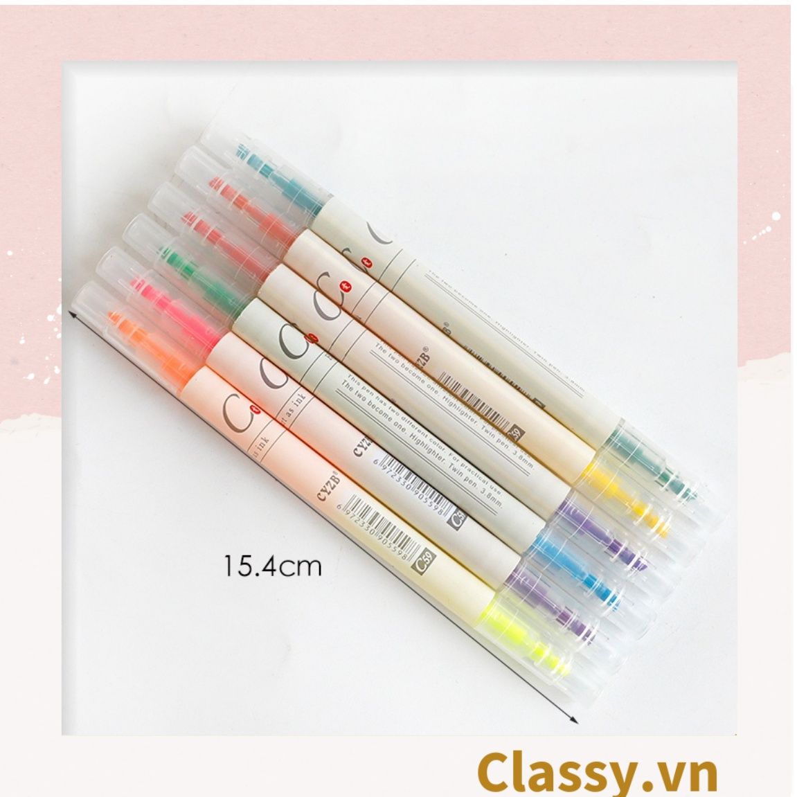 Bộ 6 màu Bút màu highlighter pastel, hỗ trợ học tập làm việc hiệu quả cho học sinh sinh viên nhân viên văn phòng PK1718