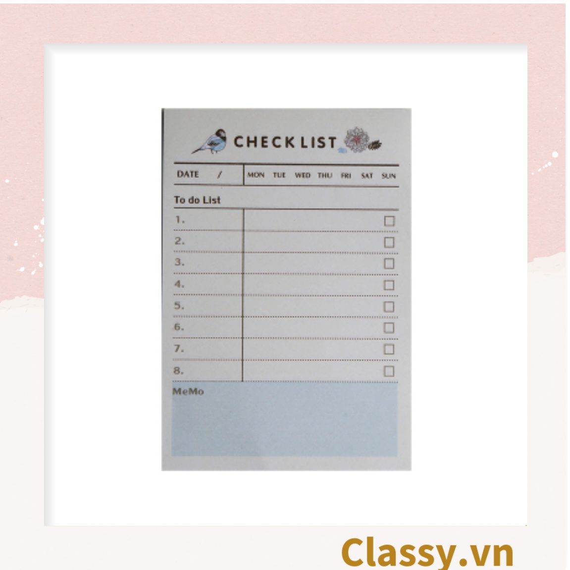  60 miếng Classy Planner và Checklist phiên bản layout tuần, tháng chia khung cho học sinh, nhân viên văn phòng PK1723 