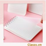  Sổ Grid kích thước a5 hoặc a6 bìa trong suốt Classy basic dùng để ghi chú, to-do list tiện lợi PK1725 