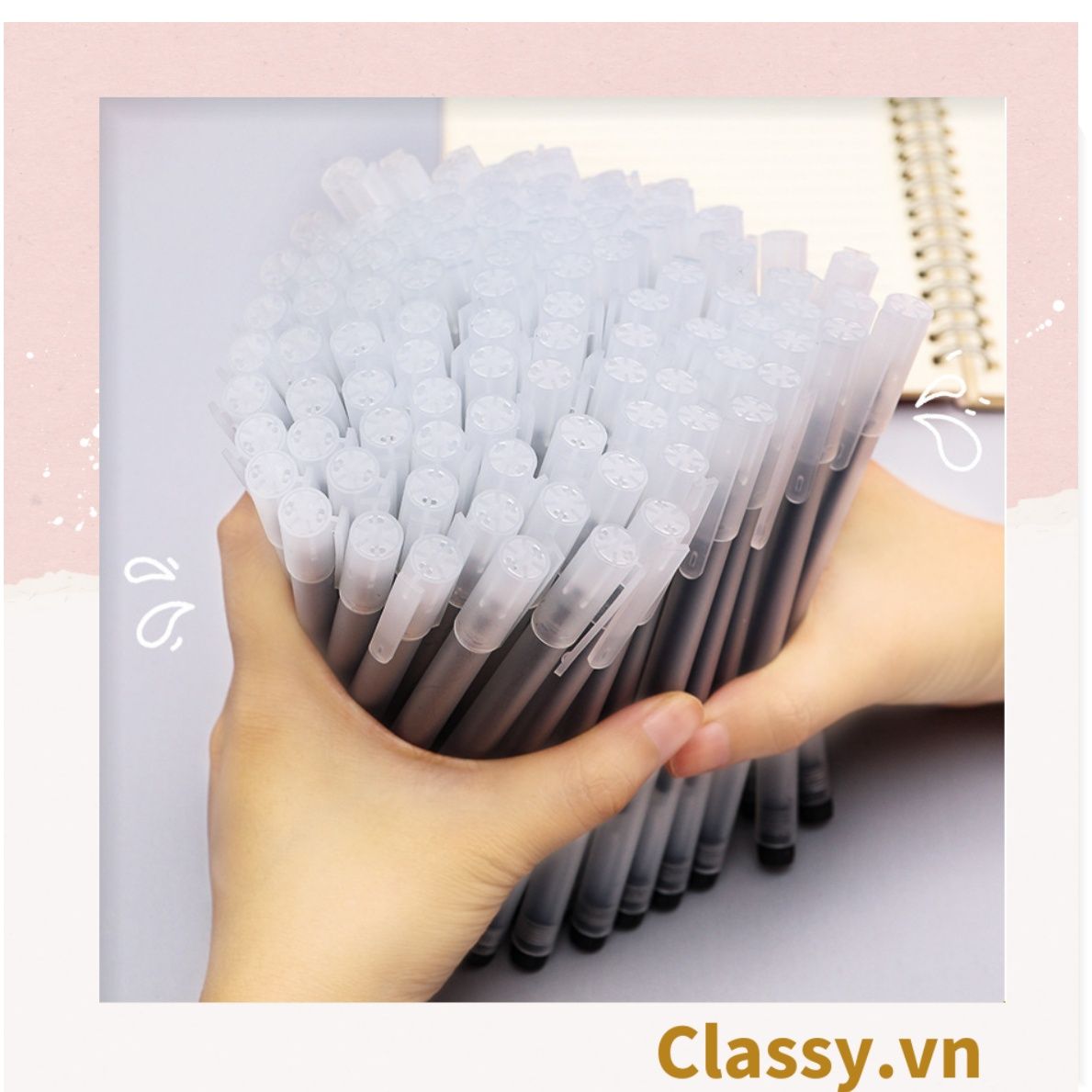 COMBO 20 Bút mực gel màu trắng ngòi 0.5mm tiện dụng cho học sinh, sinh viên, văn phòng PK1729