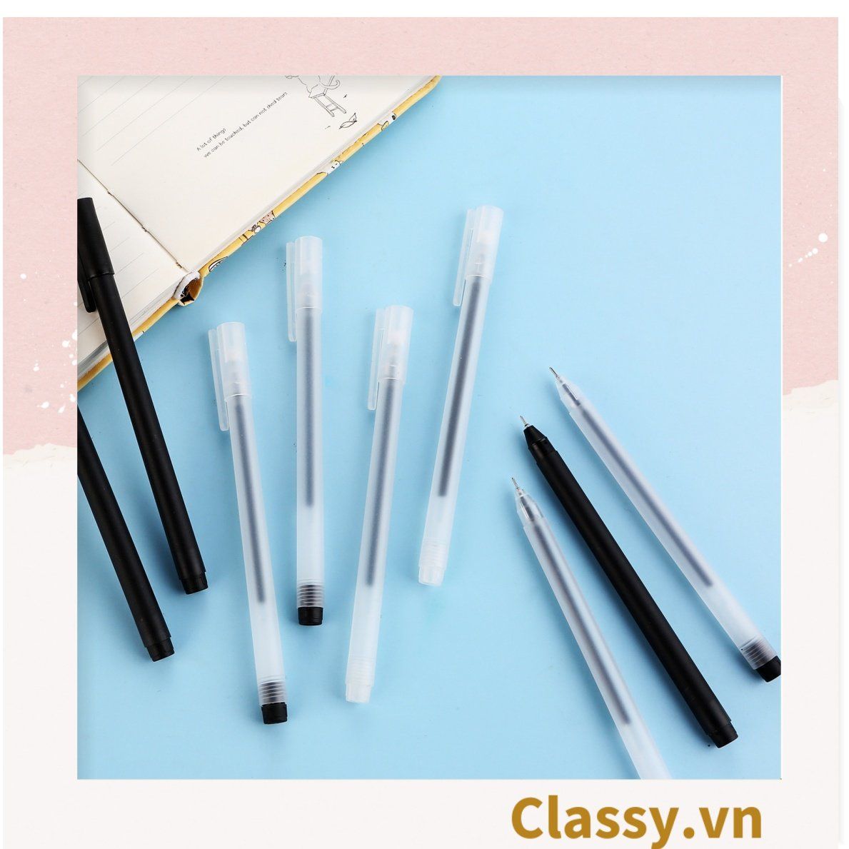 COMBO 20 Bút mực gel màu trắng ngòi 0.5mm tiện dụng cho học sinh, sinh viên, văn phòng PK1729