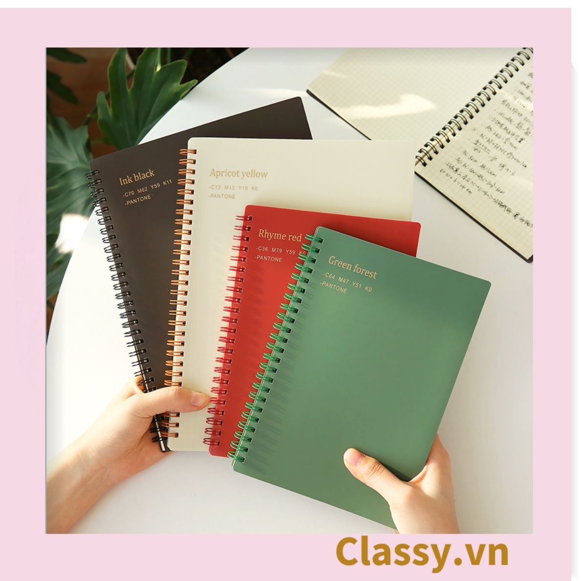 Sổ Kẻ ngang 80 trang bìa mờ kích thước A5 (20.8 X 14.4 CM) kiểu dáng Retro, Phong cách tối giản Classy Basic dùng để ghi chú, học tập, làm việc PK1735