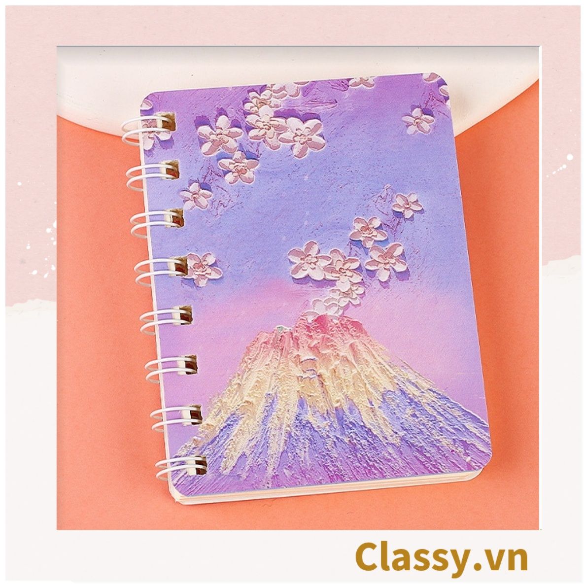 Sổ tay lò xo ghi chép A5 gáy xoắn 120 trang Classy- Giấy kẻ ngang chống lóa mắt Tập Vở Học Sinh Ghi Bài Takenote Planner họa tiết tranh sơn dầu PK1738