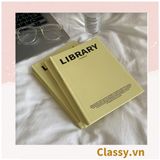  Sổ dán gáy bìa cứng - Classy Notebook ghi chép A5  100 trang bìa tối giản- Giấy kẻ ngang chống lóa mắt in chữ PK1747 