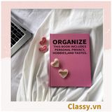  Sổ dán gáy bìa cứng - Classy Notebook ghi chép A5  100 trang bìa tối giản- Giấy kẻ ngang chống lóa mắt in chữ PK1747 