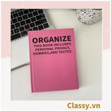  Sổ dán gáy bìa cứng - Classy Notebook ghi chép A5  100 trang bìa tối giản- Giấy kẻ ngang chống lóa mắt in chữ PK1747 