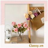  Classy Hoa Giả - Hoa Hồng Pháp bằng Lụa cao cấp hoa lớn 10Cm,  trang trí nhà cửa, nội thất,cửa tiệm làm đạo cụ chụp hình, trang trí nhà cửa PK1757 