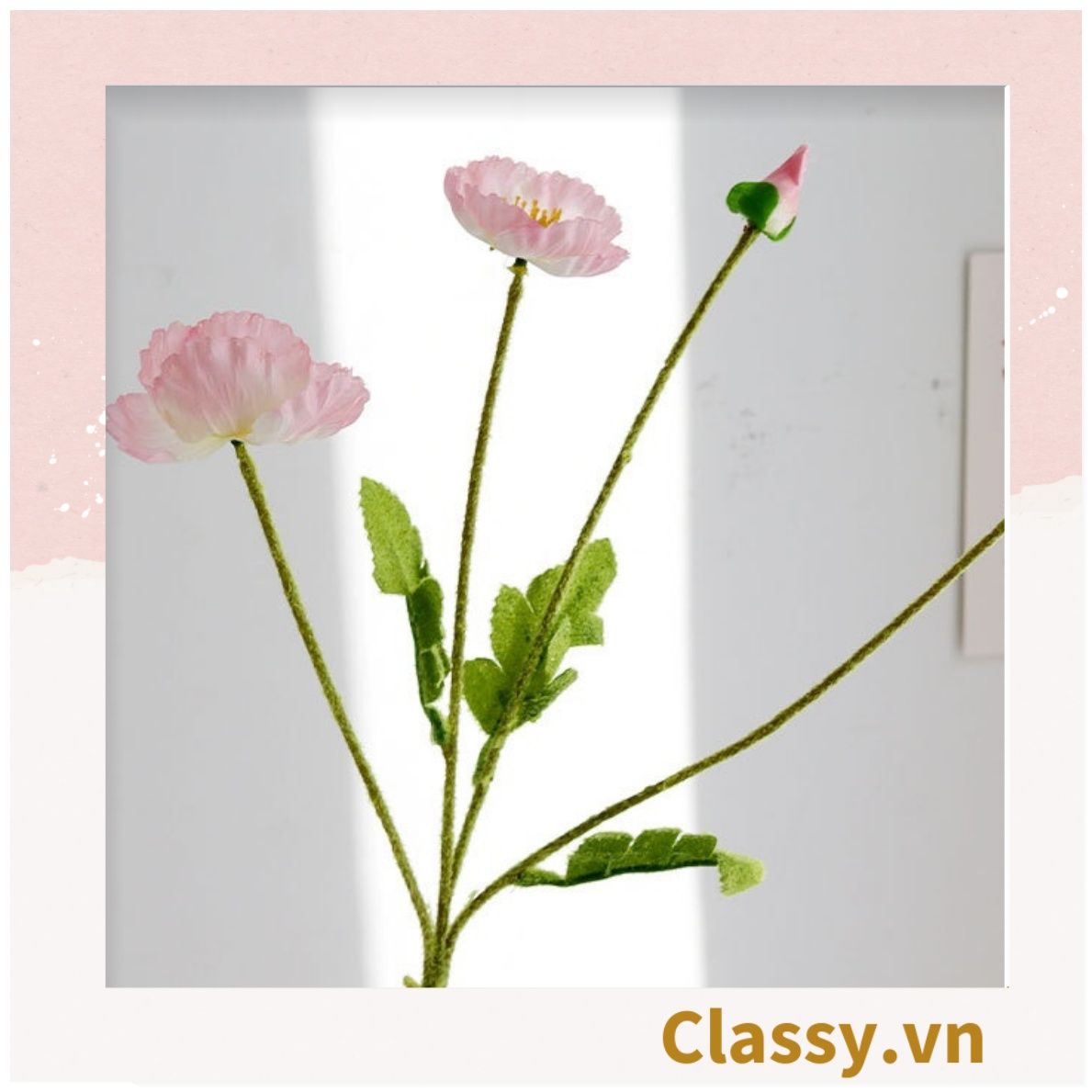  Classy Hoa Giả - Hoa anh túc  bằng Lụa cao cấp hoa lớn 60cm,  trang trí nhà cửa, nội thất,cửa tiệm làm đạo cụ chụp hình, trang trí nhà cửa PK1758 