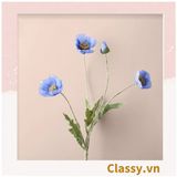  Classy Hoa Giả - Hoa anh túc  bằng Lụa cao cấp hoa lớn 60cm,  trang trí nhà cửa, nội thất,cửa tiệm làm đạo cụ chụp hình, trang trí nhà cửa PK1758 