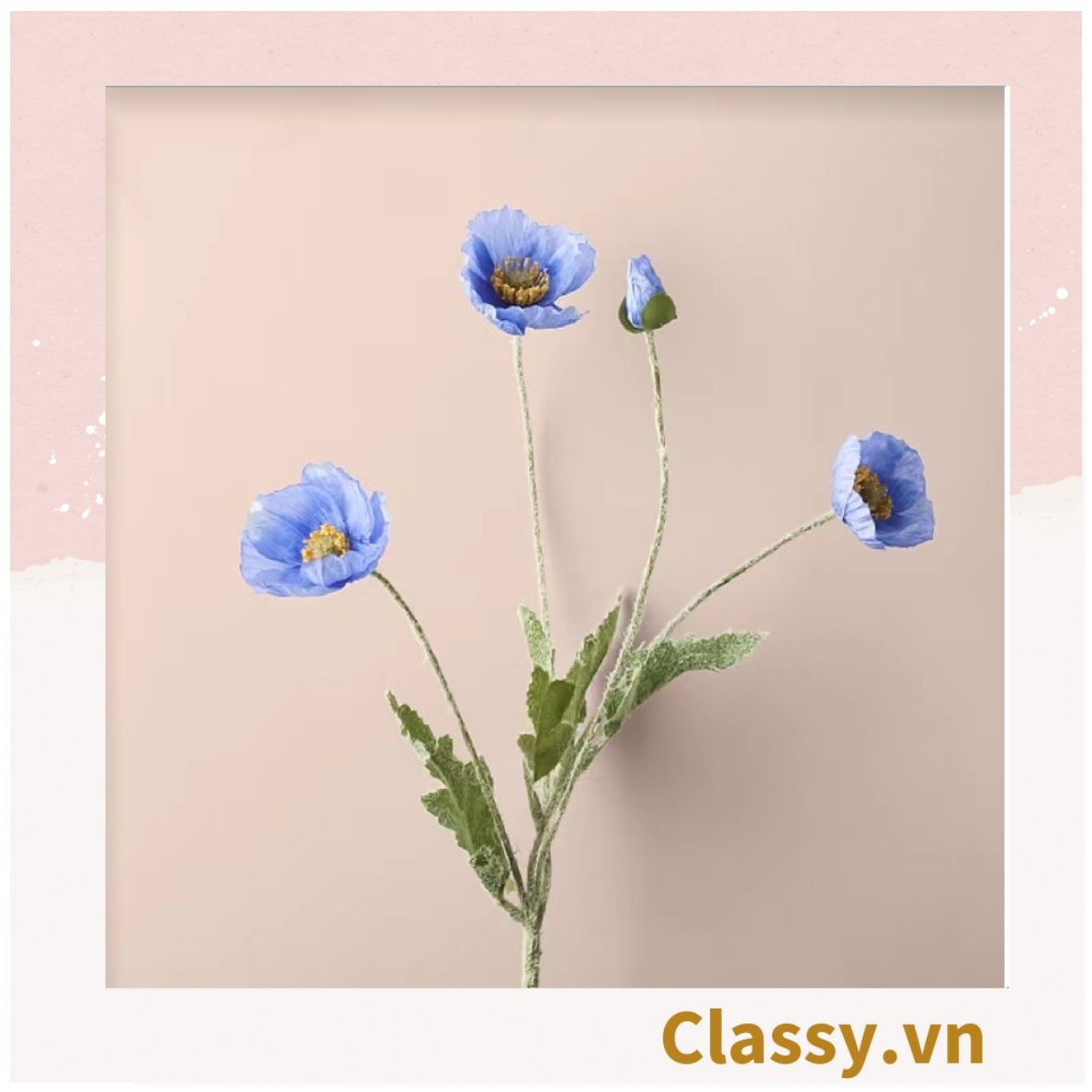 Classy Hoa Giả - Hoa anh túc bằng Lụa cao cấp hoa lớn 60cm, trang trí nhà cửa, nội thất,cửa tiệm làm đạo cụ chụp hình, trang trí nhà cửa PK1758