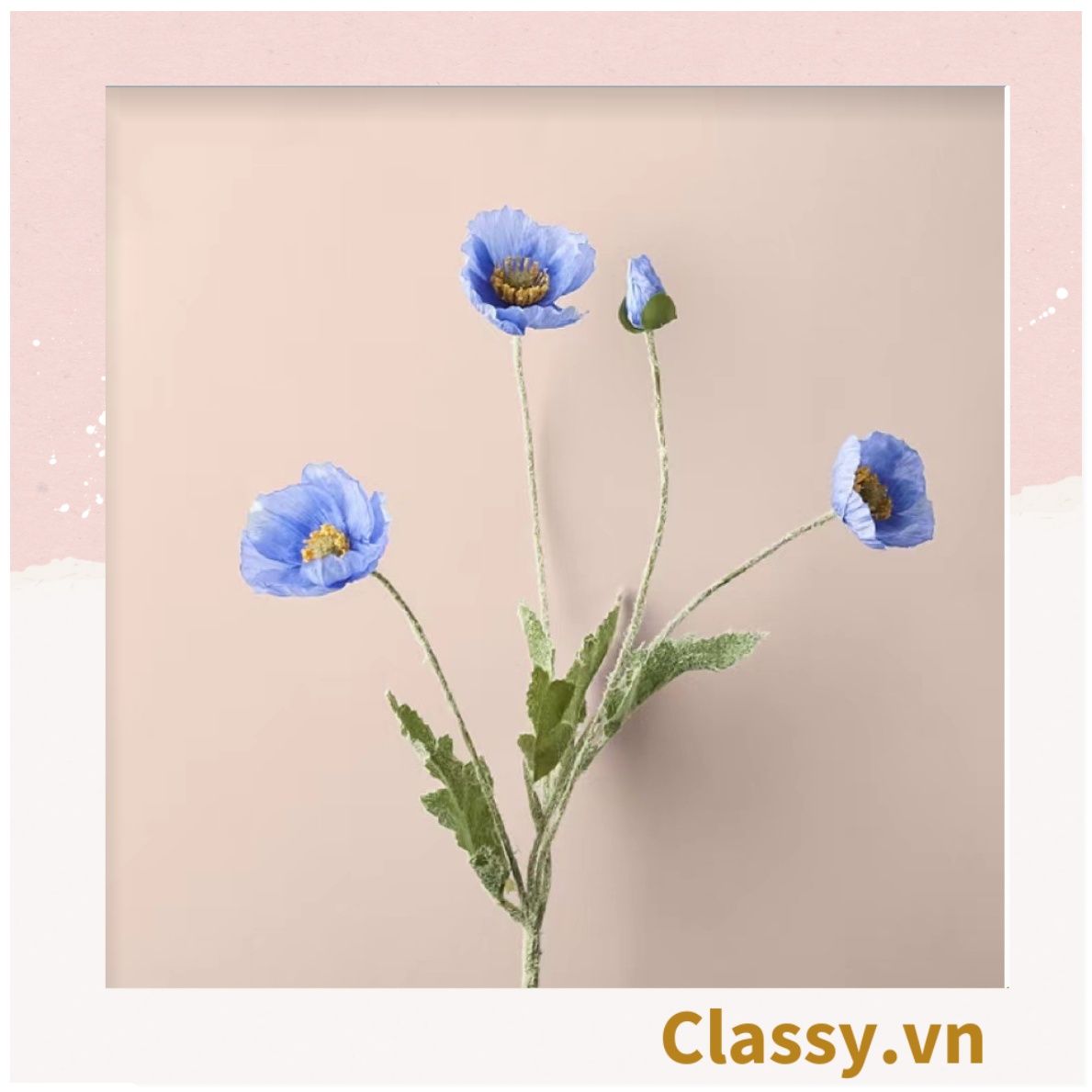  Classy Hoa Giả - Hoa anh túc  bằng Lụa cao cấp hoa lớn 60cm,  trang trí nhà cửa, nội thất,cửa tiệm làm đạo cụ chụp hình, trang trí nhà cửa PK1758 