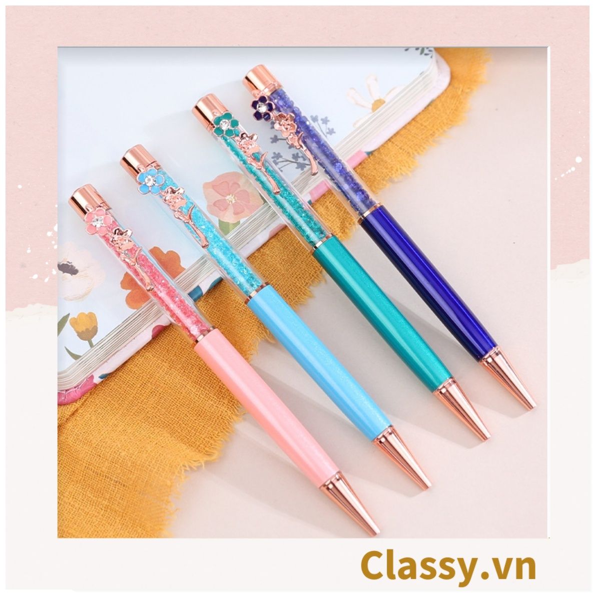 Sổ Bìa Cứng khóa từ sáng tạo Bằng Da In Hoạ Tiết Hoa Lá Dễ Thương Làm Nhật Ký, Quà Tặng PK1761 - Classy Floral Collection