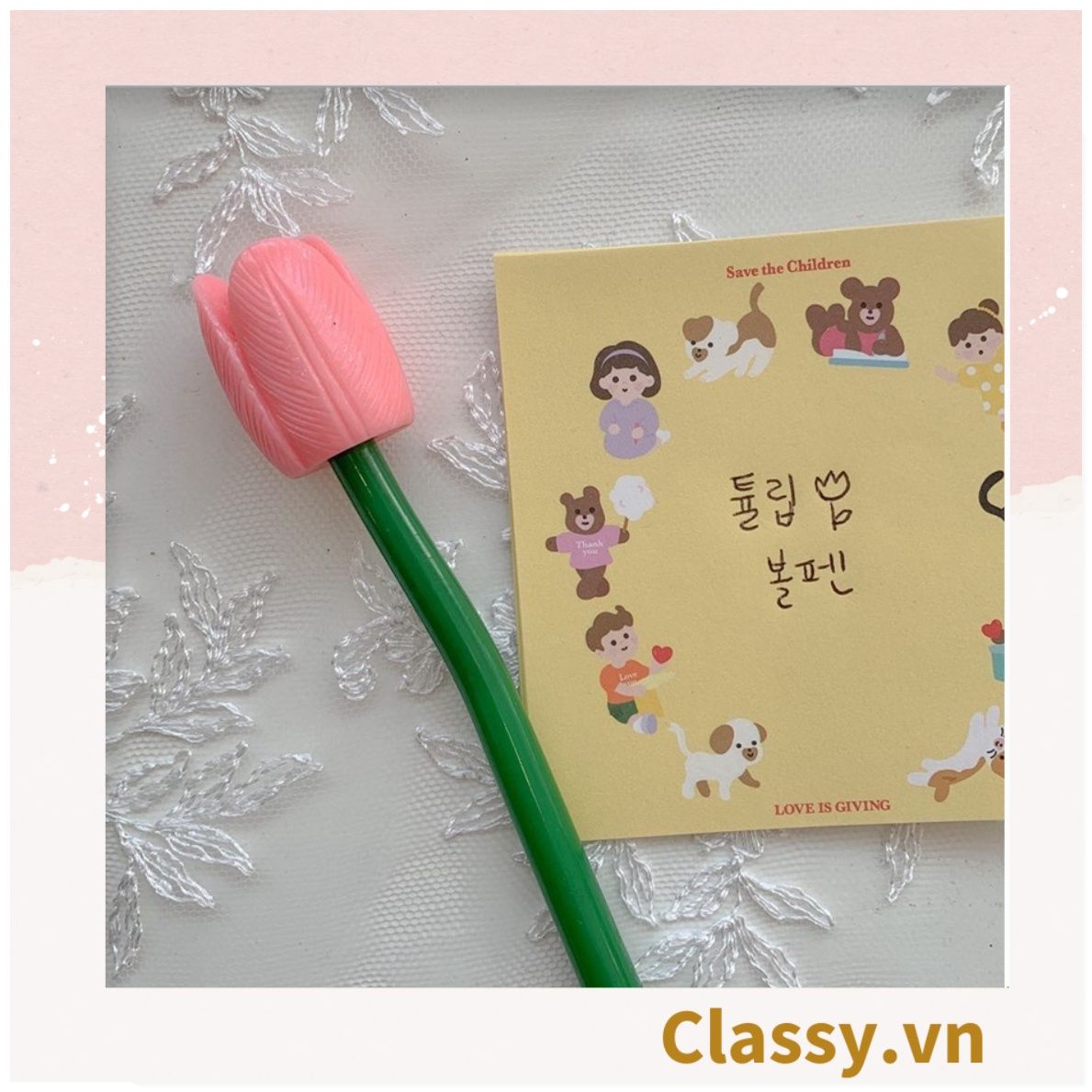 Bút bi, bút gel mực đen mô phỏng hoa tulip PK1768