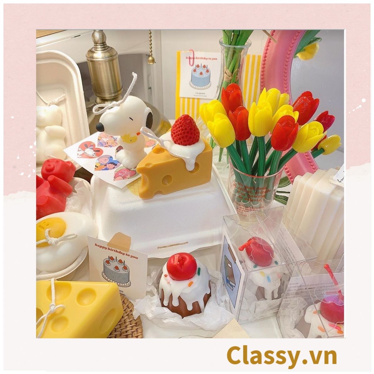 Bút bi, bút gel mực đen mô phỏng hoa tulip PK1768