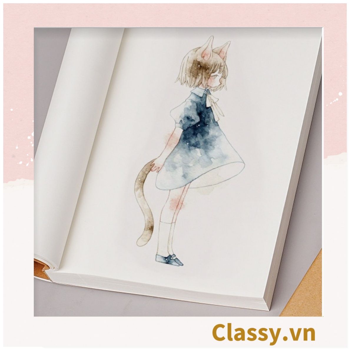 Sổ tay ghi chú giấy bìa trơn bằng giấy kraft, giấy trống không kẻ, dùng để vẽ phác thảo. làm bút ký hoặc viết ghi chú, lên kế hoạch PK1773