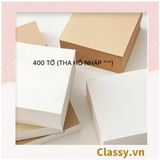  400 tờ Giấy ghi chú trơn cơ bản màu trắng hoặc nâu, kích thước 8 X 8 CM, có thể xé ra, dùng để làm giấy ghi chú  PK1774 