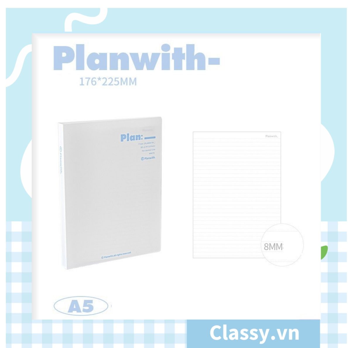 Sổ lò xo bìa nhựa thông minh Planwith Savvy có thể thay thế lõi PK1779 dùng để lên kế hoạch, lên lịch, to-do-list