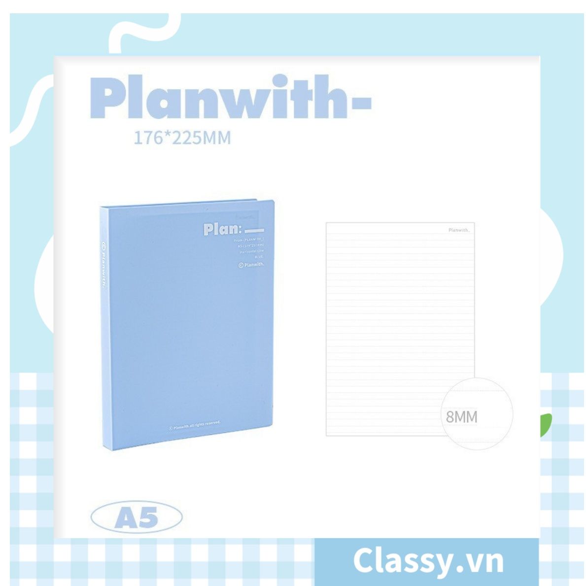 Sổ lò xo bìa nhựa thông minh Planwith Savvy có thể thay thế lõi PK1779 dùng để lên kế hoạch, lên lịch, to-do-list