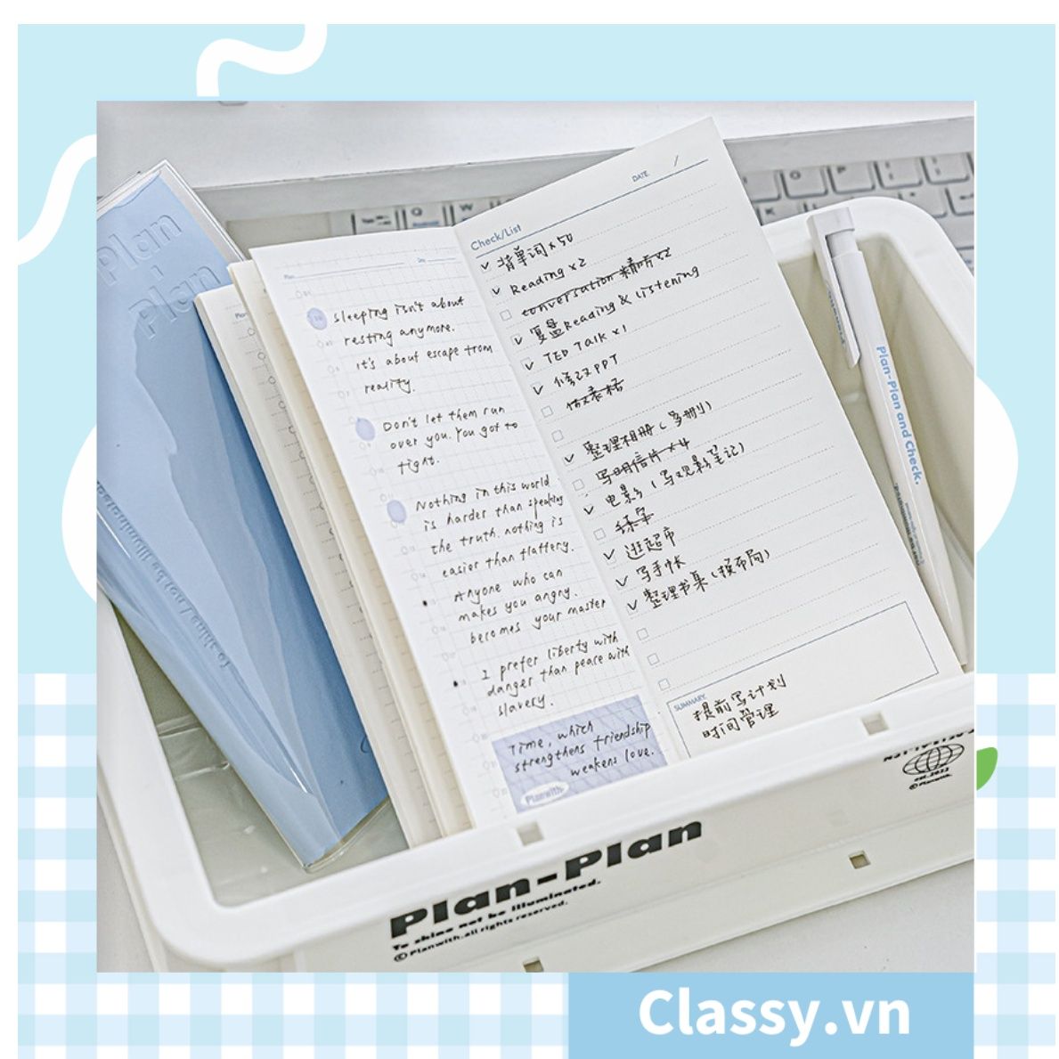 Sổ tay bìa nhựa thông minh Planwith Savvy kèm sticker PK1780 dùng để lên kế hoạch, lên lịch, to-do-list, take notes