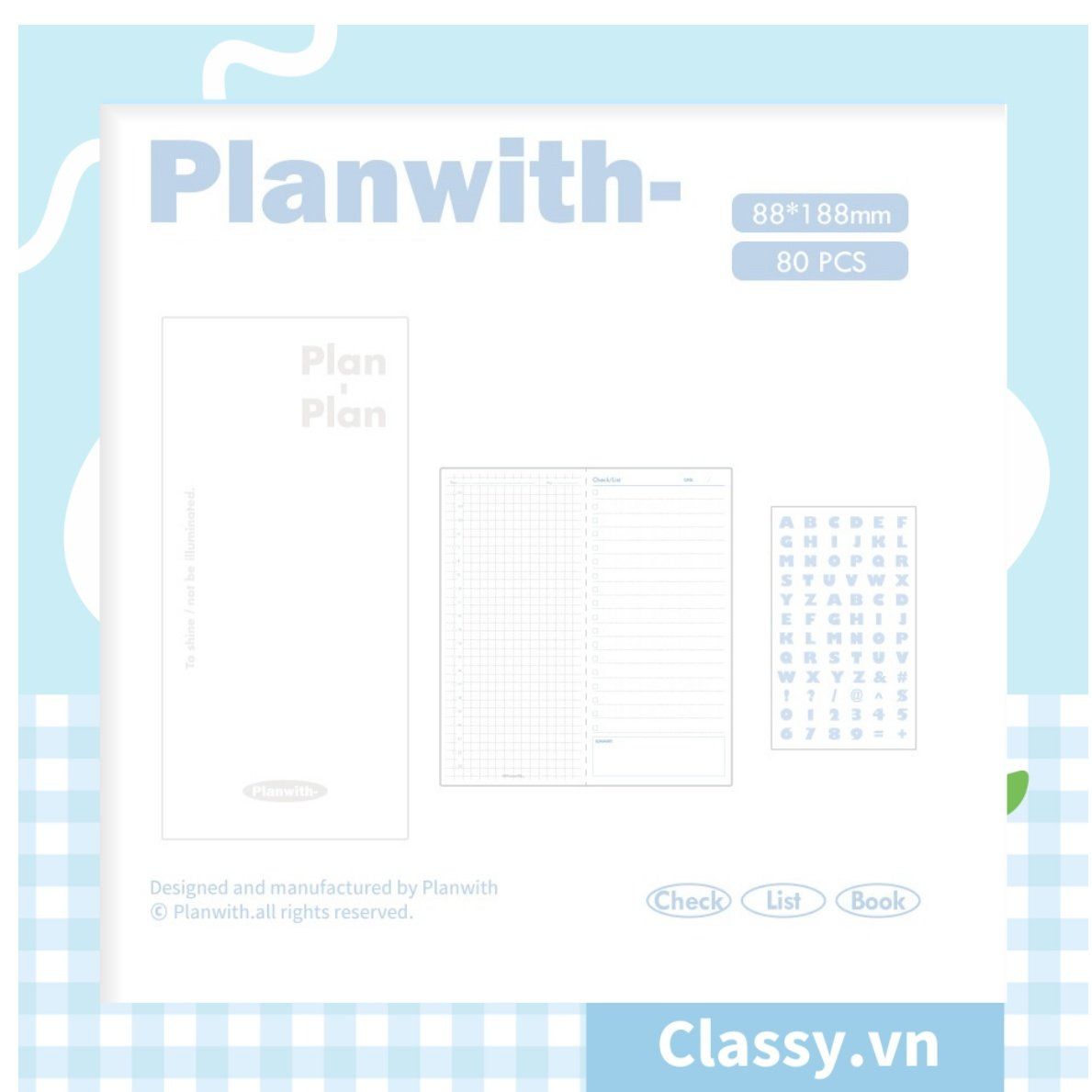 Sổ tay bìa nhựa thông minh Planwith Savvy kèm sticker PK1780 dùng để lên kế hoạch, lên lịch, to-do-list, take notes