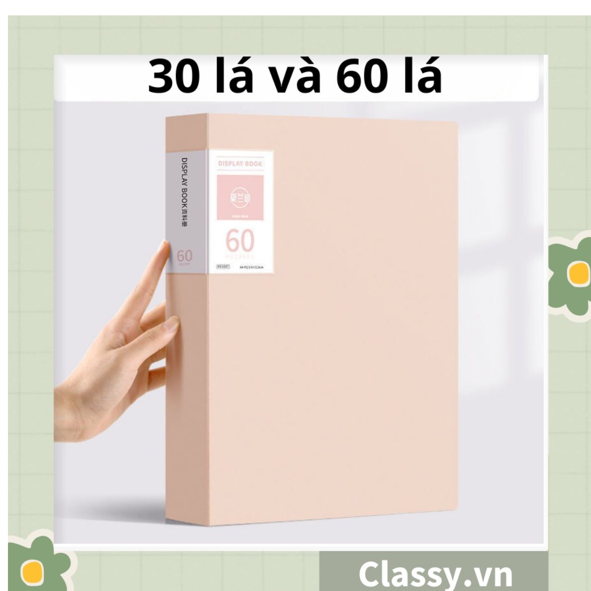 File lá A4 đựng tài liệu nhiều ngăn, Tệp đựng tài liệu 30 lá chất liệu PP cao cấp - bìa đựng giấy A4 Classy Basic PK1787