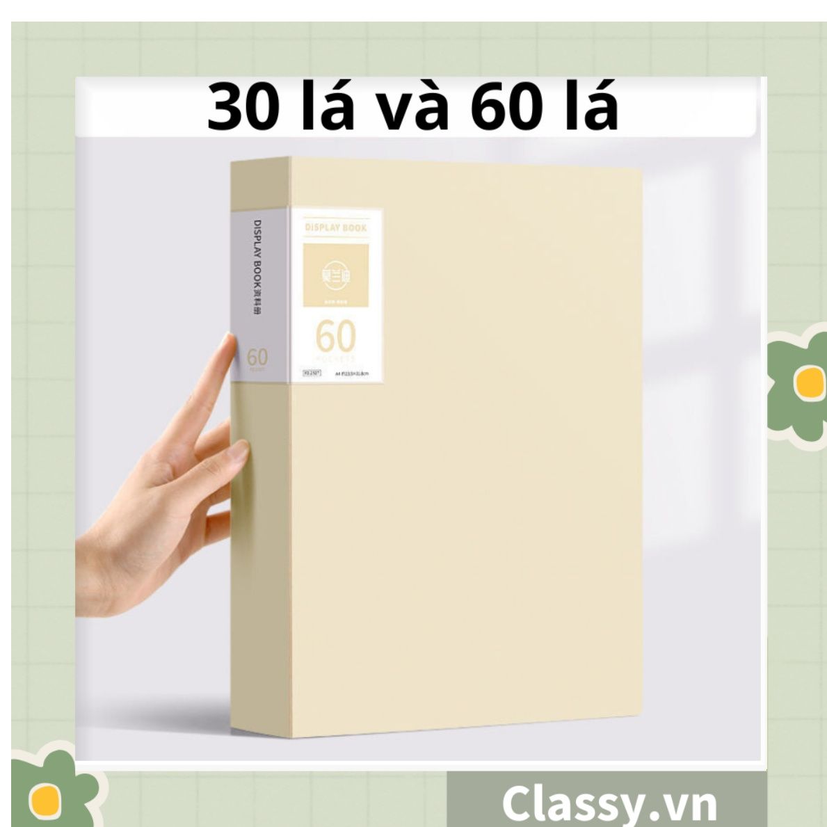 File lá A4 đựng tài liệu nhiều ngăn, Tệp đựng tài liệu 30 lá chất liệu PP cao cấp - bìa đựng giấy A4 Classy Basic PK1787