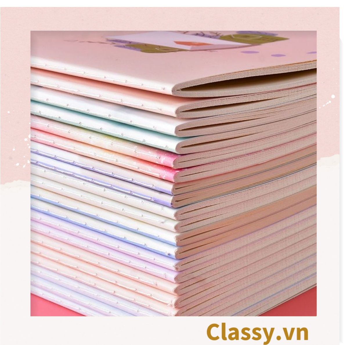 Sổ tay bìa mềm đóng gáy họa tiết hoa vintage kích thước A5 hoặc B5, 64 trang PK1790 Classy Floral