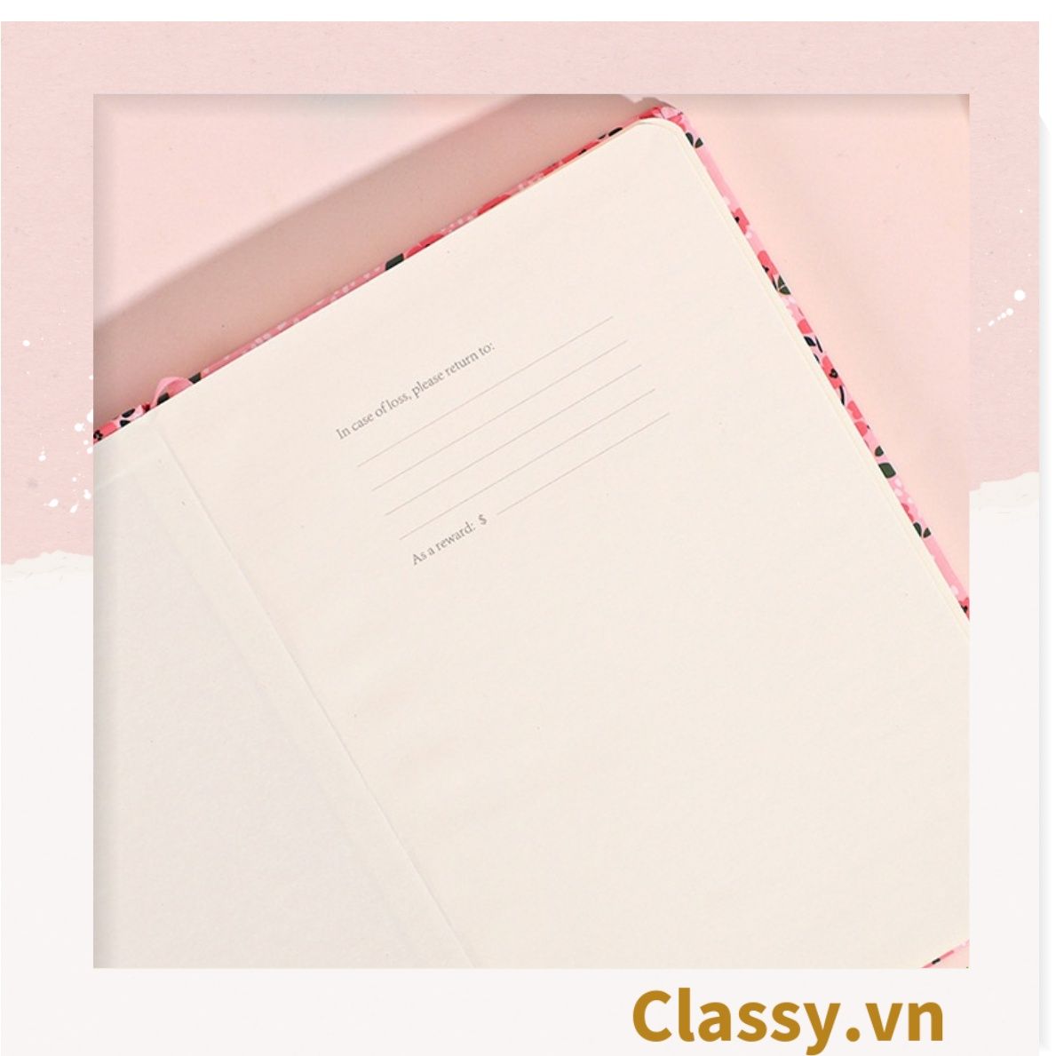 Sổ tay bìa cứng họa tiết hoa vintage kích thước A5 hoặc A7, 192 trang PK1792 Classy Floral