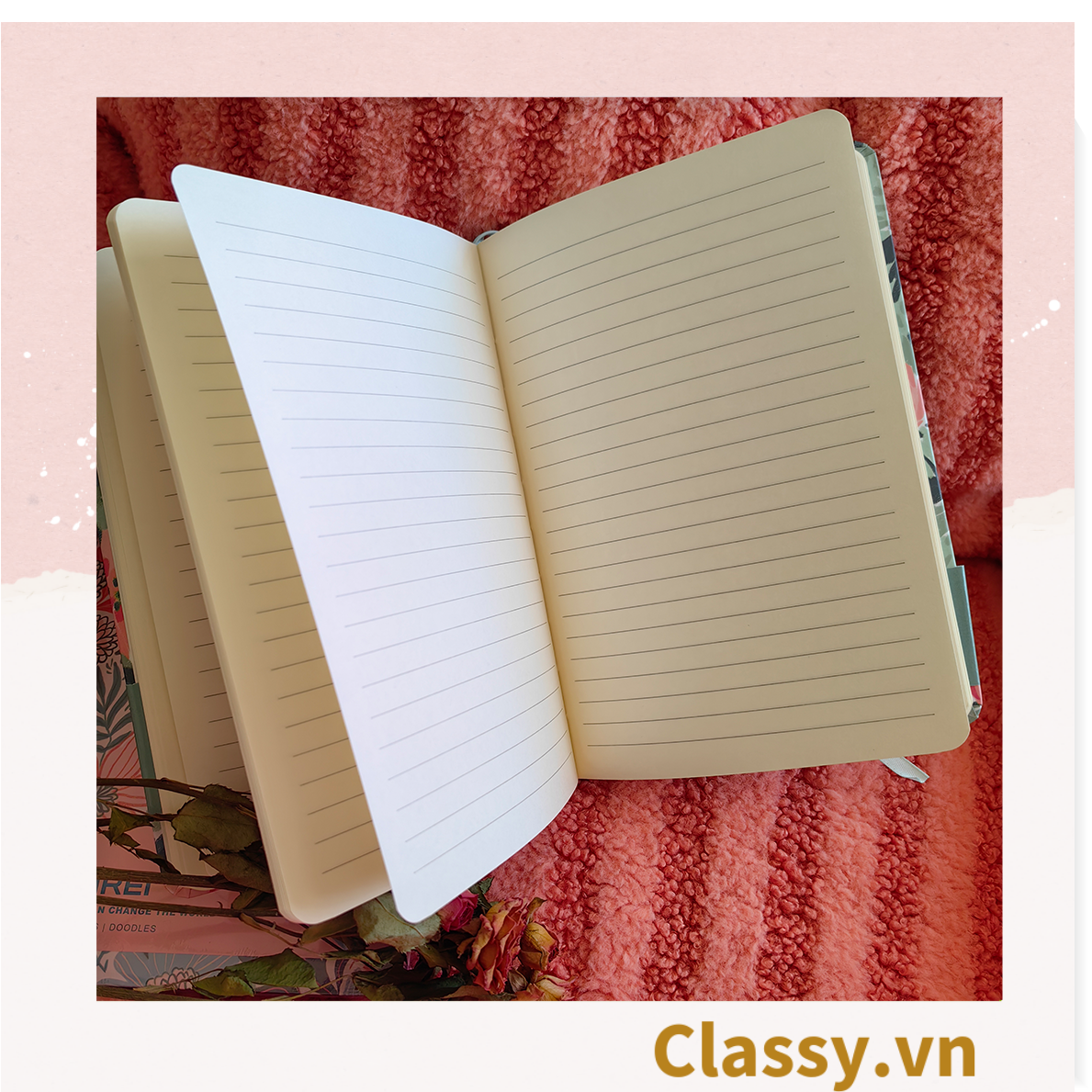 Sổ tay bìa cứng họa tiết hoa vintage kích thước A5 hoặc A7, 192 trang PK1792 Classy Floral
